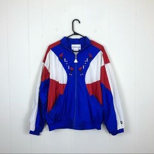 Vintage 90s Wilson Blue Red & White Colorway Windbreaker Sz L